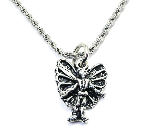 Butterfly Skeleton Single Charm Necklace