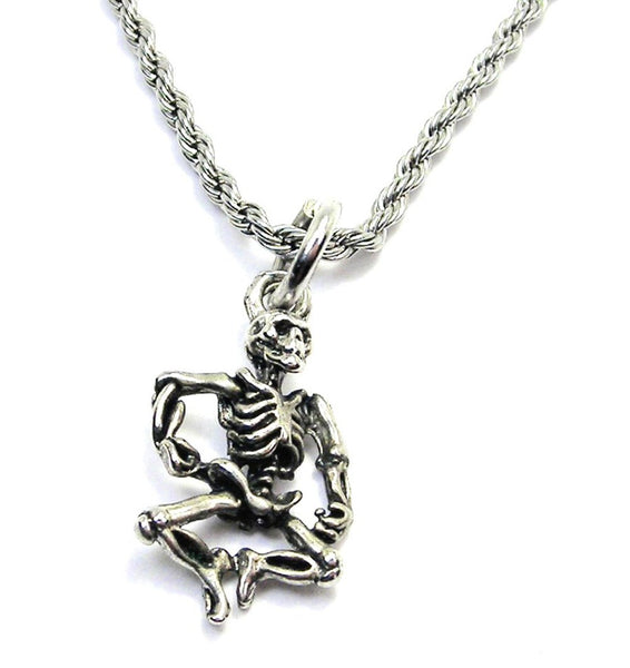 Skeleton Clicking Heels Single Charm Necklace