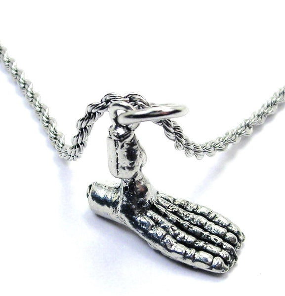 Skeleton Foot Single Charm Necklace