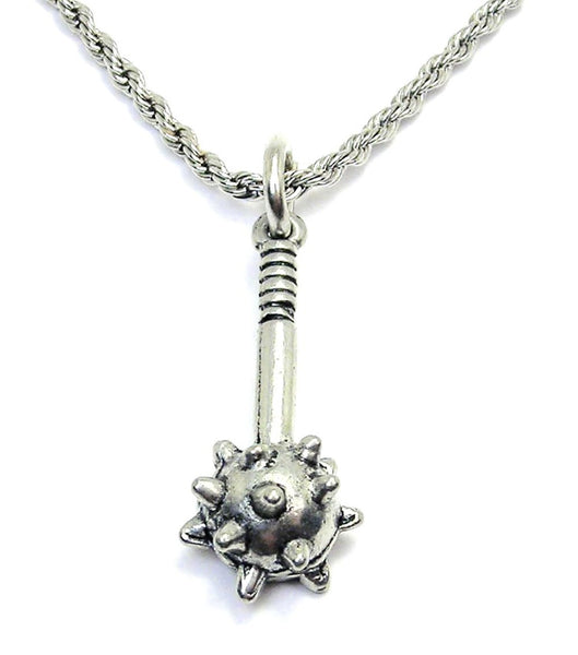 Spiked Mace Single Charm Necklace