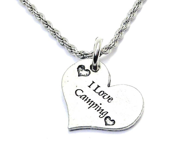 I Love Camping Single Charm Necklace
