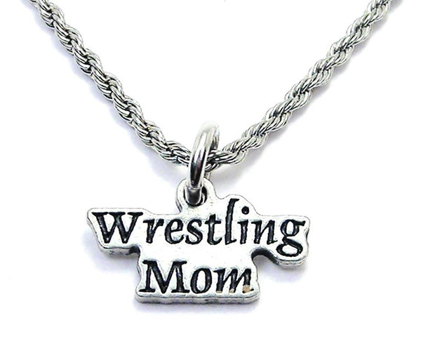 Wrestling Mom Single Charm Necklace