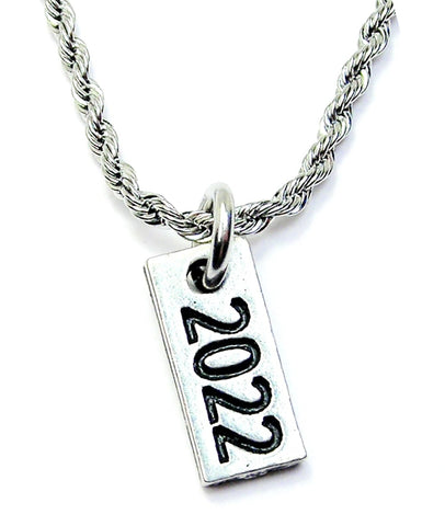 Year 2022 Tab Single Charm Necklace