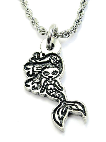 Cute Mermaid Single Charm Necklace