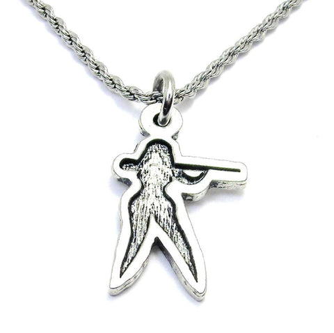 Clay Shooting Girl Single Charm Necklace