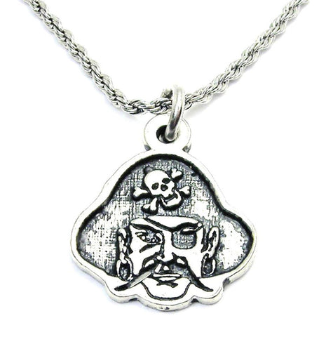 Pirate Face Mascot Single Charm Necklace