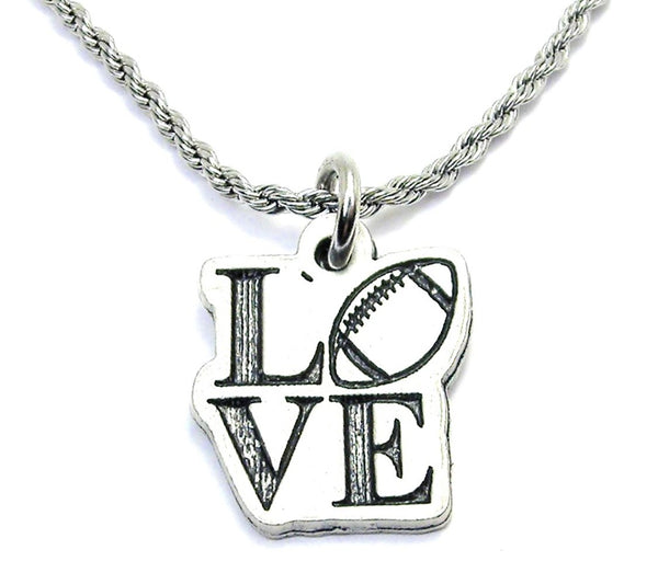 Love With Football O Single Charm Necklace