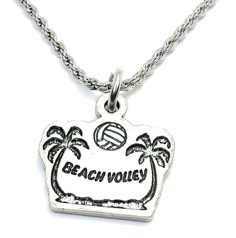Beach Volley Single Charm Necklace