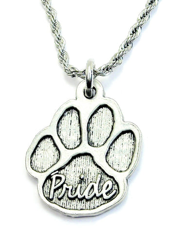 Pride Paw Print Single Charm Necklace