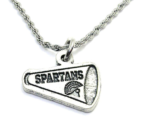 Spartans Mascot Megaphone Single Charm Necklace