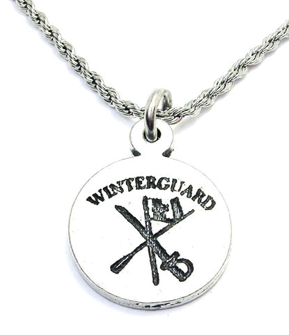 Winterguard With Flag And Sword Single Charm Necklace