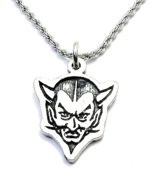 Devil Head Single Charm Necklace