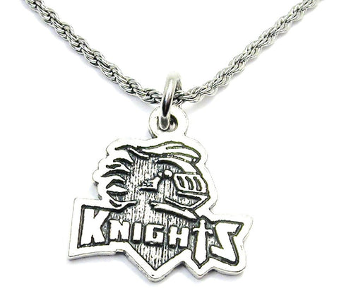 Knights Mascot With Knight Single Charm Necklace