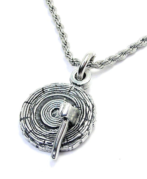 Axe Throwing Target Single Charm Necklace