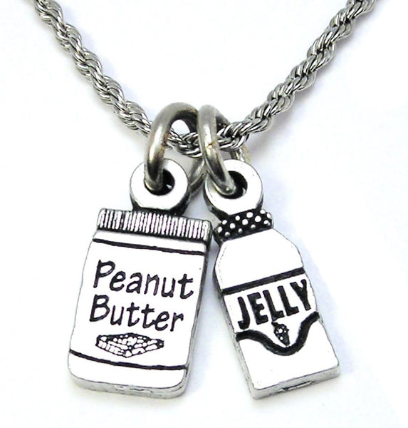 Jar Of Peanut Butter And Jar Of Jelly Charm Necklace
