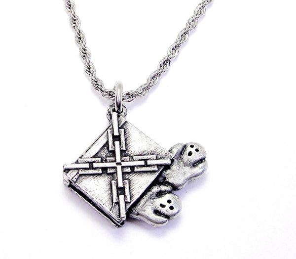 Haunted Book Single Charm Necklace