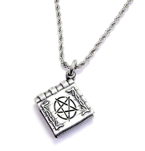 Satanic Book Single Charm Necklace