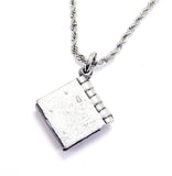 Satanic Book With Upside Cross Single Charm Necklace