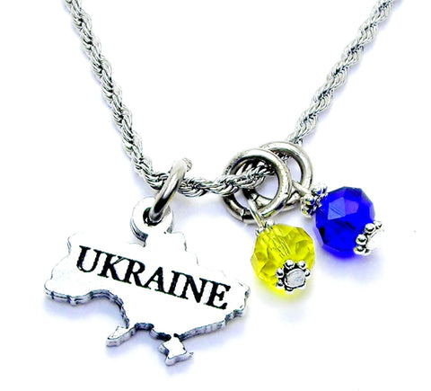 Ukraine Necklace with Crystal Accent