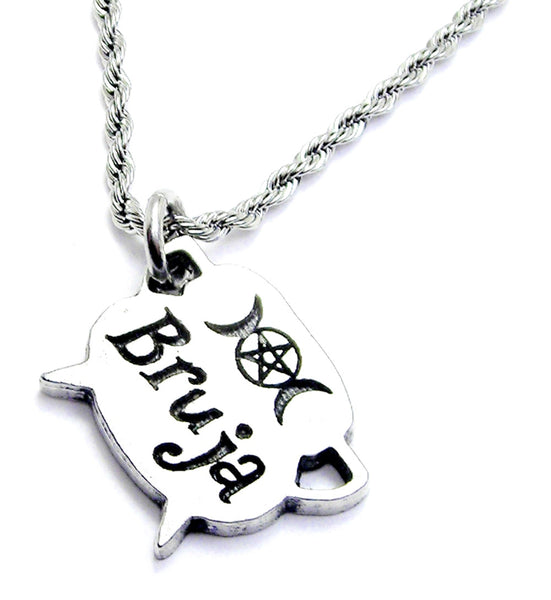 Triple Moon Pentacle Cauldron Bruja Single Charm Necklace