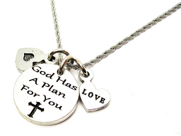 God Has A Plan For You Stainless Steel Rope Chain Necklace