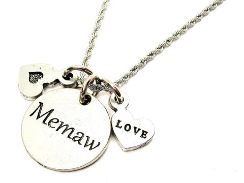 Memaw Stainless Steel Rope Chain Necklace