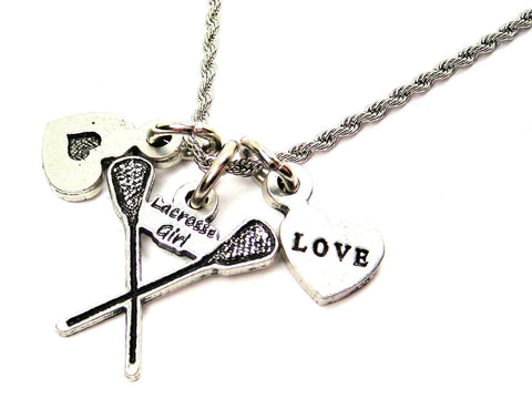 Lacrosse Girl Stainless Steel Rope Chain Necklace