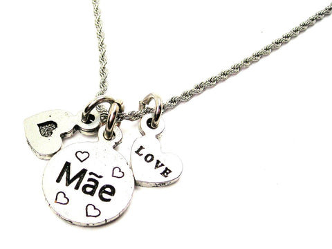 Mae Mom In Portuguese Stainless Steel Rope Chain Necklace