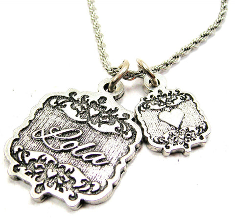 Lola Victorian Scroll With Victorian Accent Heart 20" Chain Necklace