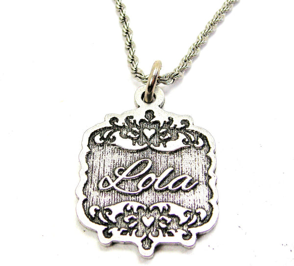 Lola Victorian Scroll Single Charm Necklace