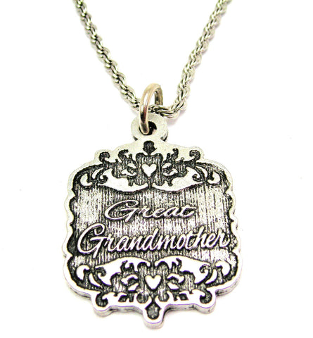 Great Grandmother Victorian Scroll Single Charm Necklace
