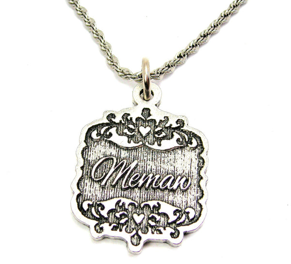 Memaw Victorian Scroll Single Charm Necklace