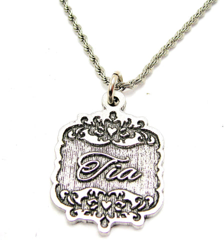 Tia Victorian Scroll Single Charm Necklace