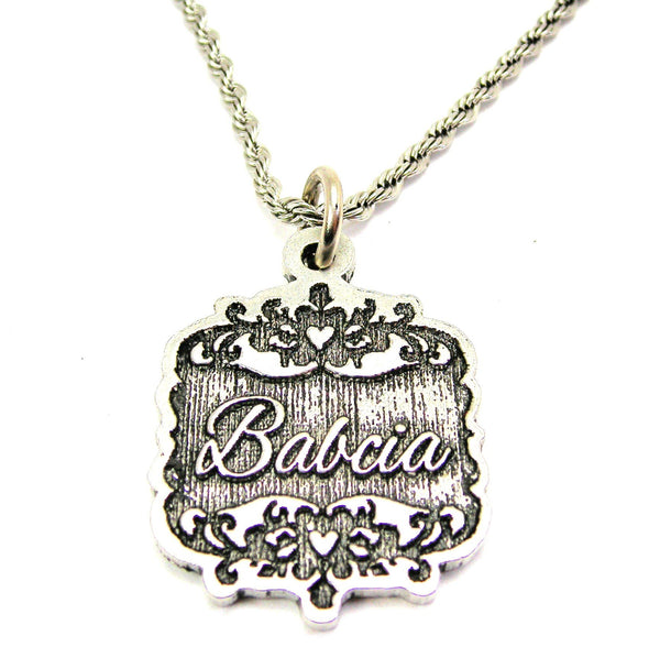Babcia Victorian Scroll Single Charm Necklace