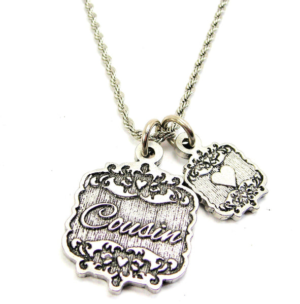 Cousin Victorian Scroll With Victorian Accent Heart 20" Chain Necklace