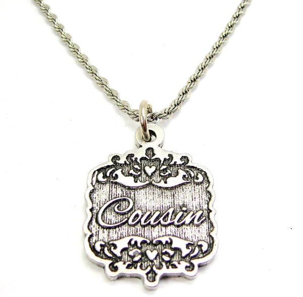 Cousin Victorian Scroll Single Charm Necklace