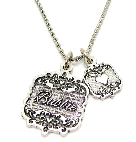 Bubbie Victorian Scroll With Victorian Accent Heart 20" Chain Necklace