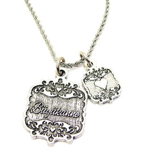 Buyukanne Victorian Scroll With Victorian Accent Heart 20" Chain Necklace