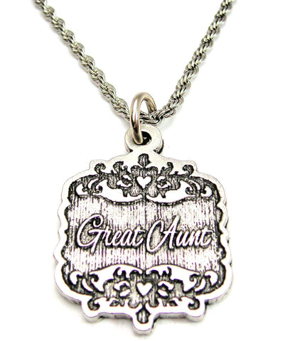Great Aunt Victorian Scroll Single Charm Necklace