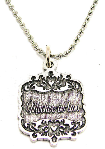 Mother-In-Law Victorian Scroll Single Charm Necklace