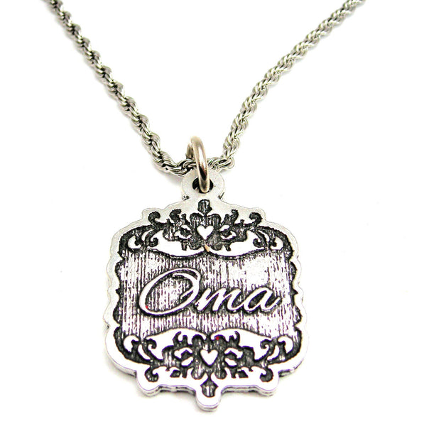 Oma Victorian Scroll Single Charm Necklace