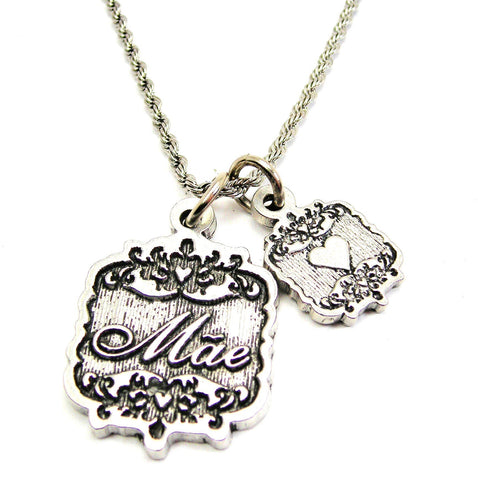 Mae Victorian Scroll With Victorian Accent Heart 20" Chain Necklace