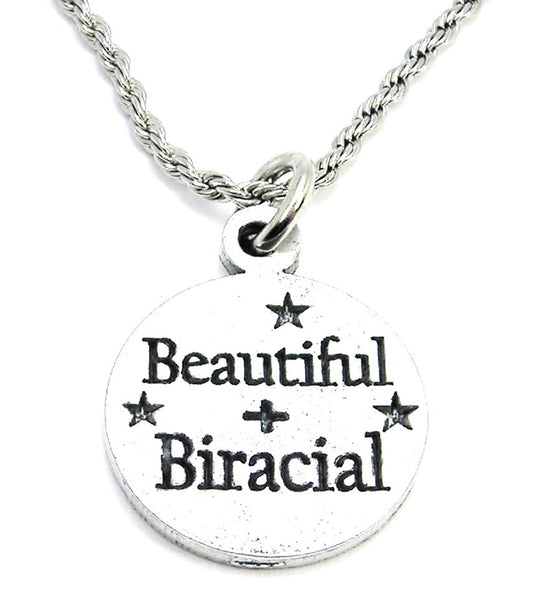 Beautiful And Biracial Single Charm Necklace