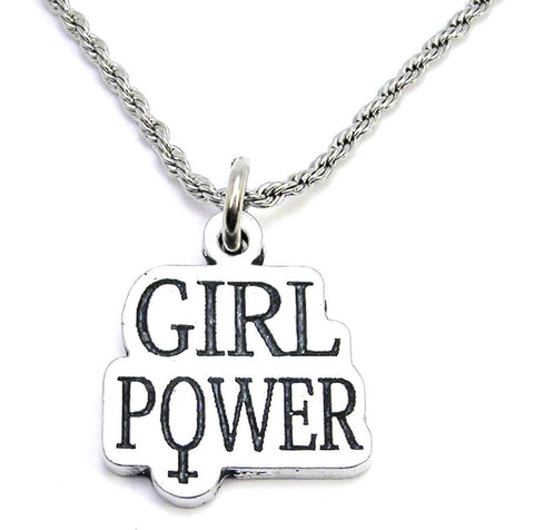 Girl Power Single Charm Necklace