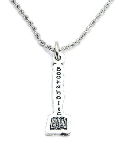 Bookaholic With Book Single Charm Necklace