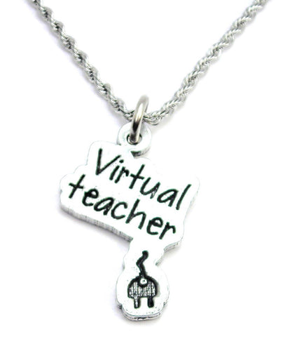 Virtual Teacher Single Charm Necklace