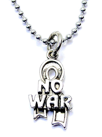 No War For Ukraine Ball Chain Necklace