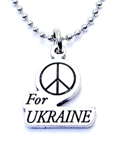 Peace For Ukraine Ball Chain Necklace