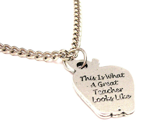 This Is What A Great Teacher Looks Like Single Charm Necklace