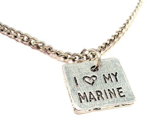 I Love My Marine Single Charm Necklace